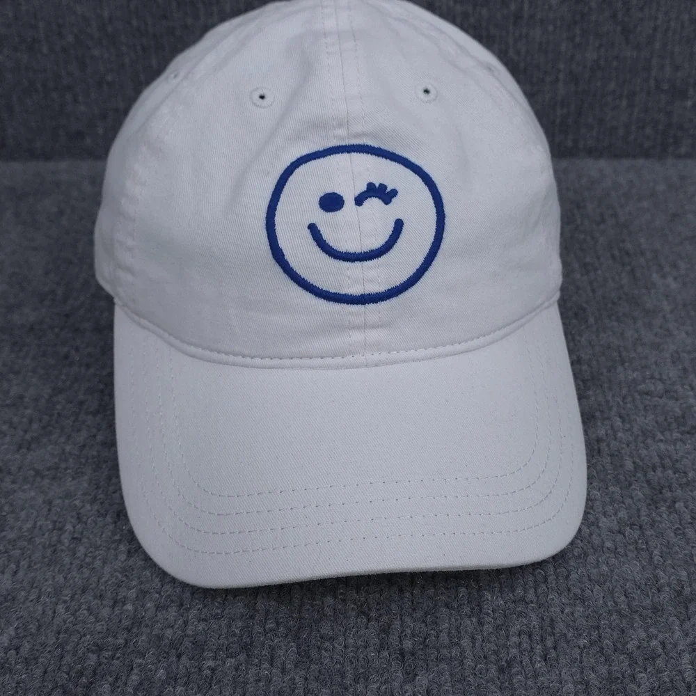 Aerie Hat Cap Adult Strap Back Adjustable One Size White Smiley Face Wink Womens